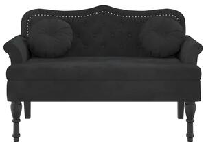 VidaXL fekete bársony pad párnákkal 120,5 x 65 x 75 cm