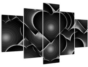 Fekete-fehér szív képe (150x105 cm)