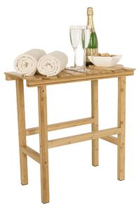 KONDELA Téglalap alakú kisasztal pezsgőfürdőhöz, természetes bambusz, VIREO TYP 2