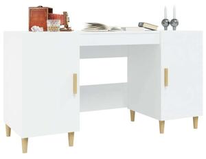 VidaXL Fehér Fa Íróasztal Fiókokkal - 140x50x75 cm