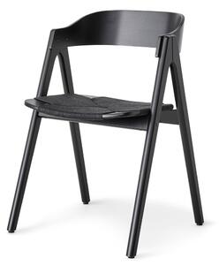Mette fekete bükkfa étkezőszék fekete rattan ülőfelülettel - Findahl by Hammel