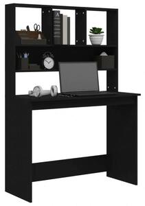 VidaXL Fekete Íróasztal Polcokkal - 102x45x148 cm