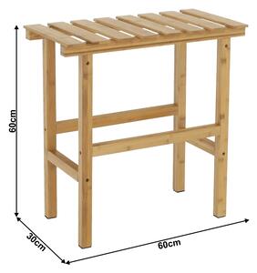 KONDELA Téglalap alakú kisasztal pezsgőfürdőhöz, természetes bambusz, VIREO TYP 2