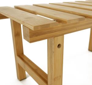 KONDELA Téglalap alakú kisasztal pezsgőfürdőhöz, természetes bambusz, VIREO TYP 4