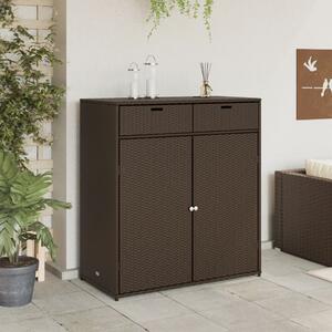 VidaXL barna polyrattan kerti tárolószekrény 105 x 55 x 113 cm