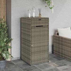 VidaXL szürke polyrattan kerti tárolószekrény 55 x 55 x 111 cm