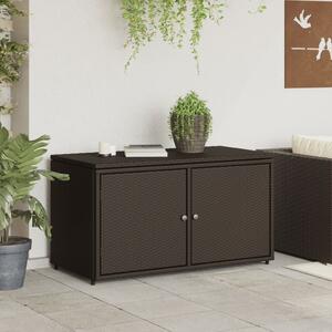 VidaXL barna polyrattan kerti tárolószekrény 110 x 55 x 60,5 cm