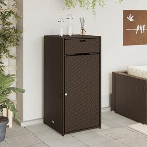 VidaXL barna polyrattan kerti tárolószekrény 55 x 55 x 111 cm