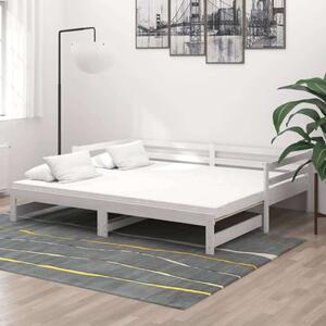 VidaXL fehér tömör fenyőfa kihúzható kanapéágy 2 x (90 x 200) cm