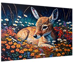 Kép - Festett szarvas (90x60 cm)