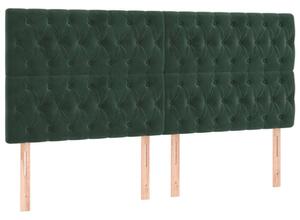 VidaXL Bársony Fejtámla - Sötétzöld - 4 db - 100x7x78/88 cm