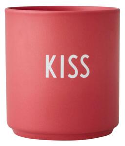 Kiss piros porcelánbögre, 300 ml - Design Letters