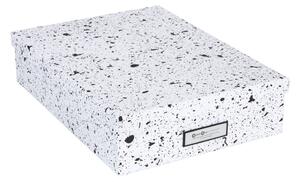 Oskar fekete-fehér tárolódoboz - Bigso Box of Sweden
