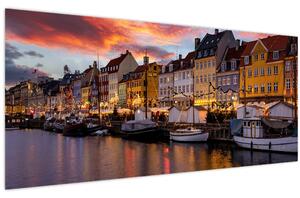 Kép - Nyhavn, Koppenhága (120x50 cm)