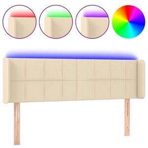VidaXL krémszínű szövet LED-es fejtámla 147 x 16 x 78/88 cm