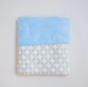 Bunny Baby dupla wellsoft takaró kék betéttel - kék/fehér 75X100