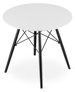 OSLO 80x80 fehér étkezőasztal fekete lábakkal
