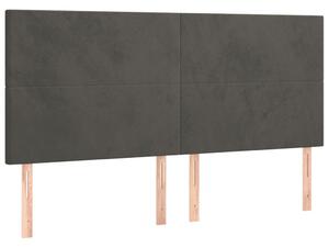 VidaXL Bársony Fejtámla - Sötétszürke - 4 db - 90x5x78/88cm