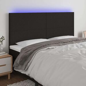 VidaXL fekete szövet LED-es fejtámla 200x5x118/128 cm