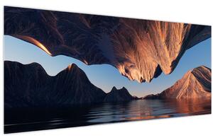 Kép - 3D sziklák (120x50 cm)