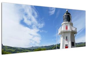 Az Akaroa világítótorony képe, Új-Zéland (120x50 cm)