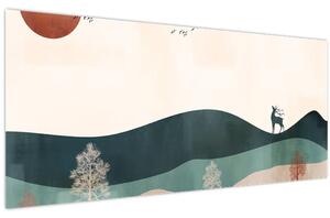 Kép - Illusztrált tájkép (120x50 cm)