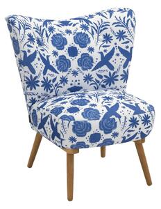 Jack kék-fehér virágmintás fotel - Max Winzer