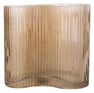 Wave világosbarna üveg váza, magasság 18 cm - PT LIVING