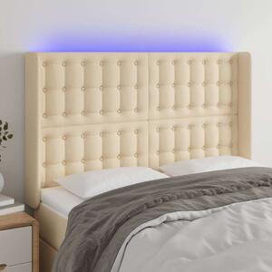 VidaXL krémszínű szövet LED-es fejtámla 147x16x118/128 cm