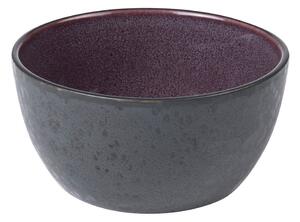 Premium lila-fekete agyagkerámia szervírozó tálka, ø 14 cm - Bitz