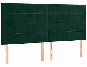 VidaXL 4 db sötétzöld bársony fejtámla 80 x 5 x 78/88 cm