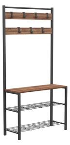 Fekete előszoba bútor újrahasznosított fából - Kalune Design
