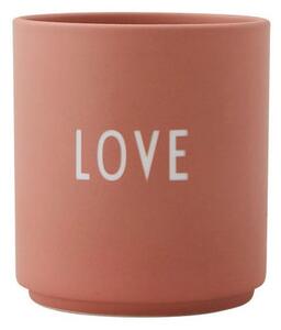Rózsaszín-bézs porcelán bögre 300 ml Love – Design Letters