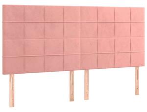 VidaXL 4 db rózsaszín bársony fejtámla 80 x 5 x 78/88 cm