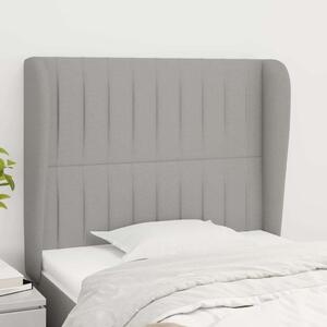VidaXL világosszürke szövet fejtámla szárnyakkal 103 x 23 x 118/128 cm