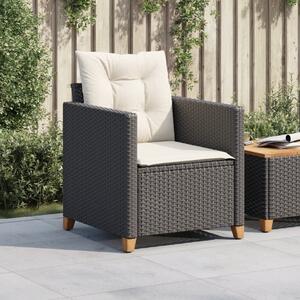 VidaXL fekete polyrattan kerti szék párnákkal