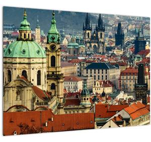 Kép - Prágai panoráma (üvegen) (70x50 cm)