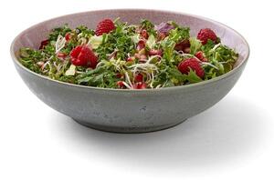 Premium szürke-rózsaszín agyagkerámia salátás tál, ø 24 cm - Bitz