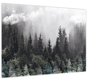 Kép - Erdő illusztrált elemekkel (70x50 cm)