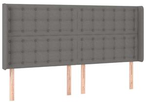 VIDAXL Szövet Fejtámla Szárnyakkal - Sötétszürke - 183x16x118/128 cm
