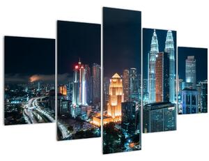 Kép - Éjszaka Kuala Lumpurban (150x105 cm)