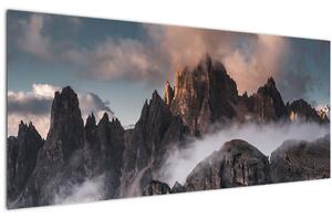 Kép - A ködben rejtett olasz dolomitok (120x50 cm)