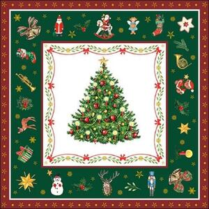 Christmas Evergreen green papírszalvéta 33x33cm, 20 db-os