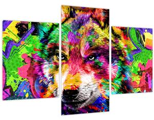 Kép - Farkas graffitivel (90x60 cm)