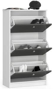 Cipőtároló szekrény / cipősszekrény 112 cm - Akord Furniture - fehér / szürke
