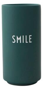 Smile sötétzöld porcelánváza, magasság 11 cm - Design Letters