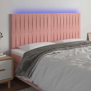 VidaXL Rózsaszín Bársony Ágytámlá LED-del - 160cm
