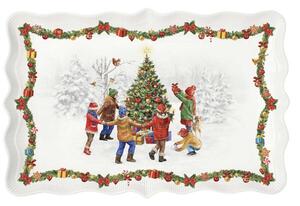 Karácsonyi porcelán tálca - 35x23cm - Christmas Round Dance