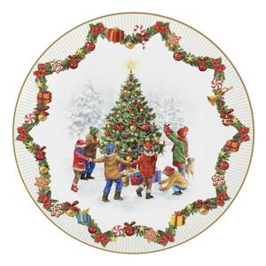 Karácsonyi porcelán desszertes tányér - 19cm - Christmas Round Dance