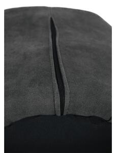 KONDELA Design karosszék, szálcsiszolt bőrszövet, szürke / fekete, LACEY